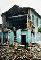 Una casa gravemente dañada, Verdún, 1916